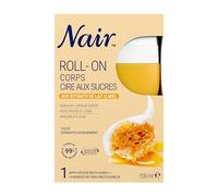 NAIR - Roll-On Cire au Sucre, aux extraits de Lait & Miel - Corps , flacon de 100ml + 10 bandes réutilisables