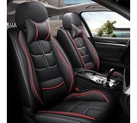 NAIRE Ensemble Complet de Housses Siege Auto pour Peugeot 5008 (T87) 2017 2018 2019 2020 2021 2022 2023 5seats,5 Sièges Coussins de Siège Avant Et Arrière,A/BlackRed-Withpillow
