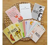 Naïris bijoux 12 Cartes étape - La première année de bébé - 12 mois - Thème animaux