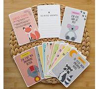 Naïris bijoux 12 Cartes étapes - Les premières fois de bébé - Thème animaux