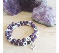Naïris bijoux Bracelet d'allaitement améthyste - permet de noter l'heure de la dernière tétée ou dernier biberon - modèle Kravann°