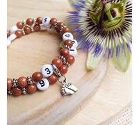 Naïris bijoux Bracelet d'allaitement pierre du soleil - permet de noter l'heure de la dernière tétée ou dernier biberon - modèle Thom