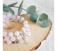 Naïris bijoux Bracelet d'allaitement quartz rose - permet de noter l'heure de la dernière tétée ou dernier biberon - modèle Lesmana