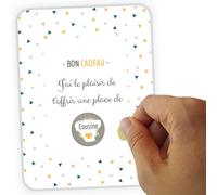 Naïris bijoux Cousine - Carte Annonce Grossesse à Gratter - Bon Cadeau
