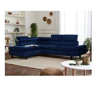 Lisa Design Nairobi - Canapé d'angle Convertible - en Velours - 5 Places - avec têtières - Gauche