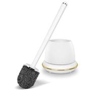 NairSnow Ensemble Brosse WC et Support, Brosse de Cuvette de Toilette avec Long Manche Solide sans desserrage, Facile à Assembler de la Brosse de Toilette, Brosse de Salle de Bain sans fuites, Brosse