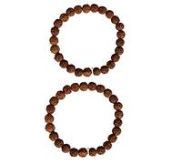 NAISHA Bracelet Rudraksha et perles sphatik en cristal et bracelets de graines de rudraksh naturelles de l'Himalaya, Bracelet-22, Bois, Rudraksha