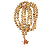 NAISHA Mala Rudraksha 5 Mukhi 10 mm certifié original, portant et Japa Mala, authentique Rudraksh naturel pour homme et femme avec certificat de laboratoire., Bois, Rudraksh
