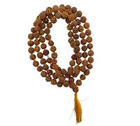 NAISHA Mala Rudraksha Mukhi 5 Mukhi 8 mm, portant et Japa Mala, authentique Rudraksh naturel pour homme et femme avec certificat de laboratoire., Bois, Rudraksh