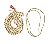 Naisha Tulsi Mala Mala 108 + 1 perles et Tulsi Kanthi Mala Tulsi Ki Mala 2 Mala à col rond Original pour Mantra Jaap quotidien (lot de 2)
