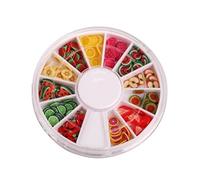 Naisicatar - 144 décorations pour nail art en 3D, tranches de fruits en pâte Fimo