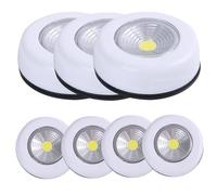 Naisicatar 7 PCS Push Lights Lights Wireless Tap Lights Stick on LED Puck Lights Batterre Fonctionned Puck Lights for Closet Counter Kitchen Armoret