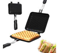 Naisicatar Crimpet Sandwich Maker, Sandwich Maker Toasted Sandwich Camping Toaster Toaster Toastie Maker Press Sandwich à double face avec poignée anti-calcul non glissement pour petit déjeuner