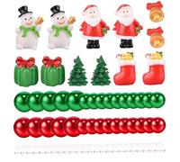 Naisicatar Remplissage de Vase de Noël Perles de Bougies Fond en Vase de Perles et différentes Tailles Perles d'eau en Plastique Red White Vase Green Vase (6042PCS / Set)