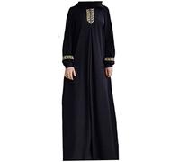 Naisicatar Robe musulmane des femmes, robe de prière en vrac, imprimé vêtements islamiques Ramadan Jilbab Robe pour femmes noir m