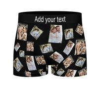 Naispanda Boxer Personnalisé avec Photo pour Homme, Caleçon Personnalisé Homme avec Visage Boxeur Visage Drôle Boxeur Avatar De Nouveauté Personnalisé Privé