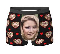 Naispanda Boxer Personnalisé pour Homme avec Photo De Visage Amusant pour Petite Amie Et Femme Caleçon Personnalisée pour Homme Saint Valentin Anniversaire Cadeau Men's Boxer Briefs