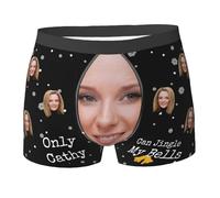 Naispanda Caleçon Homme Personnalisé avec Photo et Texte, Caleçon Personnalisé Homme Personnalisé Cadeau de Noël pour Mari Père Ami, Cadeau Personnalisé Anniversaire Saint-Valentin Noël, XL