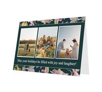 Naispanda Cartes de Vœux Personnalisées avec Enveloppes 2025 Carte de Noël, Anniversaire Personnalisée Lot de Cartes de Fêtes Papier Nacré Premium Pour Noël, Mariage, Remerciement