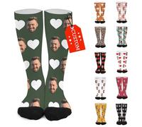 Naispanda Chaussettes personnalisées avec photo, chaussettes personnalisées avec photo pour Unisexe Femme Homme Noël Cadeau d'Anniversaire