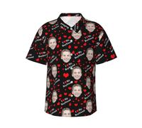 Naispanda Chemises Photo Personnalisées avec Visage pour fête sur la Plage, Chemises Personnalisées pour Femme, Petite Amie, épouse, Cadeaux Personnalisés pour la Saint-Valentin, Anniversaire, XL