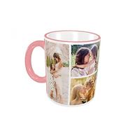 Naispanda Mug Personnalisé - Tasse à Café Personnalisée avec Votre Collage Photo Texte Personnaliser Cadeau pour Sa Maman - The Best Mom in The World - Anniversaire Fête Mères Noël Cadeau - Pink