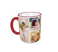 Naispanda Mug Personnalisé - Tasse à Café Personnalisée avec Votre Collage Photo Texte Personnaliser Cadeau pour Sa Maman - The Best Mom in The World - Anniversaire Fête Mères Noël Cadeau - Red