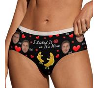 Naispanda Photo Personnalisée Femme Dentelle sous-Vêtements Culotte de Bikini Personnalisée pour Femme avec Photo Visage Culotte Bas de Bain pour Adolescentes Filles Petite Amie Femme Cadeaux