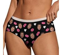 Naispanda Photo Personnalisée Femme Dentelle sous-Vêtements Culotte de Bikini Personnalisée pour Femme avec Photo Visage Culotte Bas de Bain pour Adolescentes Filles Petite Amie Femme Cadeaux