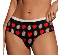 Naispanda Photo Personnalisée Femme Dentelle sous-Vêtements Culotte de Bikini Personnalisée pour Femme avec Photo Visage Culotte Bas de Bain pour Adolescentes Filles Petite Amie Femme Cadeaux