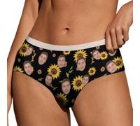 Naispanda Photo Personnalisée Femme Dentelle sous-Vêtements Culotte de Bikini Personnalisée pour Femme avec Photo Visage Culotte Bas de Bain pour Adolescentes Filles Petite Amie Femme Cadeaux
