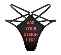 Naispanda Strings Culotte Tanga Femme Personnalisé String Personnalisé avec Visage de Petit Ami Culottes de Bikini Personnalisées pour l’Anniversaire de la Saint-Valentin
