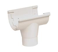Naissance centrale à coller sortie diamètre 80mm blanc NAC25B pour gouttière de 25 à coller
