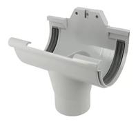 Naissance centrale à joint 80 mm TECHTAN pour gouttière demi-ronde LG25 gris NICOLL NC25