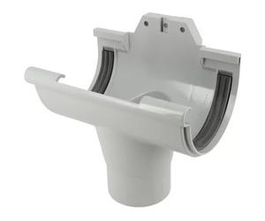 Naissance centrale à joint 80 mm TECHTAN pour gouttière demi-ronde LG25 gris NICOLL NC25
