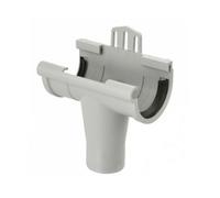 Naissance centrale de gouttière - GIRPI - PVC gris - Demi-ronde - <30m2 - Assemblage caoutchouc