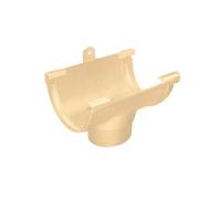 First Plast - Gouttière PVC 25 demi-ronde - Naissance centrale BI-SYSTEM PVC 25 sortie Ø80 - sable - First Plast