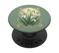 Naissance de Janvier Fleur Perce-Neige Fleurs Art Nouveau Style PopSockets PopGrip Adhésif