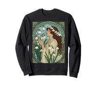 Naissance de Janvier Fleur Perce-Neige Fleurs Art Nouveau Style Sweatshirt