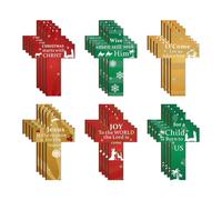 Naissance des décorations de Jésus - en Bois de 24 pièces, Ornements de nativité croisée, Écriture de la scène croisée | Suspendre Les Croix de Noël décor chrétien Religieux pour l'église Génération