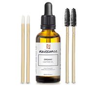 Naissance Huile de Ricin Bio (No. 217) 50ml with Set of Bamboo Mascara Wand - Pure, Natural, Cold Pressed - Hydrate & Nourrit Sourcils, Cils, Cheveux, Croissance, Ongles, Peau, Cou - Enhancing, Vegan