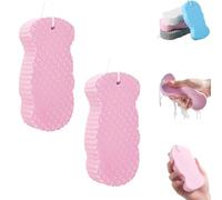 Naivetu Magic Exfoliating Bath Sponge, 3D Super Soft Exfoliating Bath Sponge, Gentle Deep Cleaning for Face & Body, Soft and Skin-Friendly, Not Easy to Deform, for Woman, Men (Pink*2)
