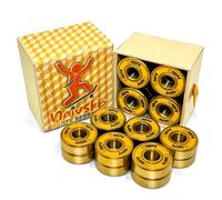 Naivskb Lot de 16 roulements de 8 mm - Précision 608 - Pour quad en ligne - Roller Derby - Longboard (Sunset Golden)