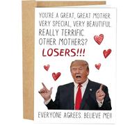Naixiwen Carte d'anniversaire humoristique Trump pour mère, carte d'anniversaire parlante Donald Trump pour maman, carte de fête des mères Trump de la part de sa fille et de son fils, carte « You Are
