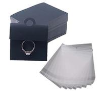 NAIXUE 100 Pièces Anneau Blanc Support D'affichage Cartes Kraft Carton Anneau Suspendus Porte-Cartes Emballage Cartes D'affichage