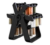 Naixue Étagère à épices rotative avec 18 bouteilles d'assaisonnement pour comptoir de cuisine 28 x 27 x 13 cm