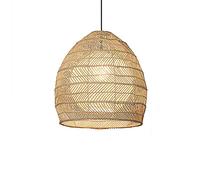 Naiyn Lustre Rond en Rotin Abat-Jour Tissé À La Main Plafonnier Éclairage De Cuisine Style Rural Lumière Douce Protection des Yeux Lumières Suspendues Restaurant Bar Luminaire Suspendu Décoratif