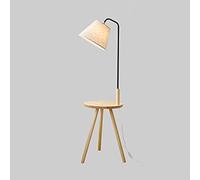 Naiyn Trépied Luminaires sur Pied avec Plateau Lampadaire Abat-Jour en Tissu Éclairage Vertical Chambre Chevet Lanterne Bouton Interrupteur Lampes De Table en Fer Forgé Pôle Lumière
