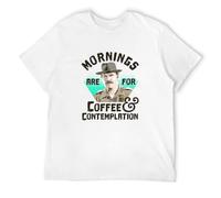 NAIYOUFABING Possibilities Hopper Mornings are for Coffee Contemplation T-Shirt White XL