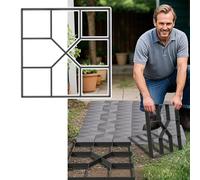 NAIZY 1 moule à béton DIY 40 x 40 cm moule de coffrage 8 grilles NO.2 forme carrée de pavés moule de coulée béton pochoir de pavés pochoir plastique pour pierres d'allée jardin pelouses